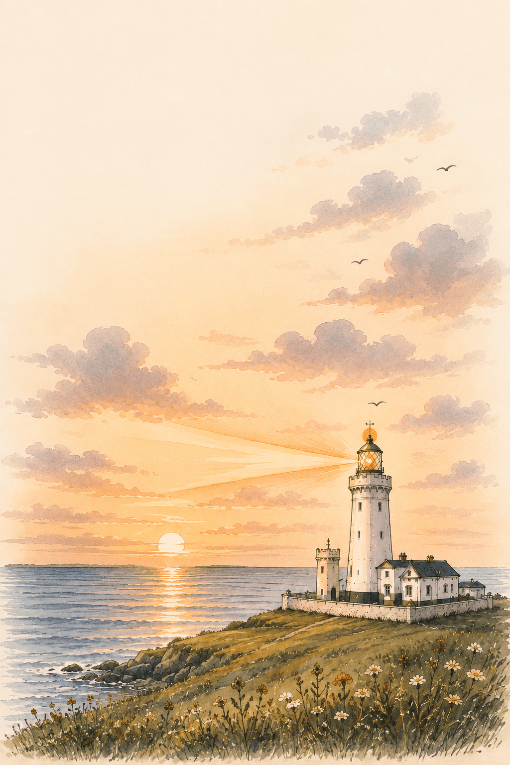 A lighthouse on the Isle of Wight coastline